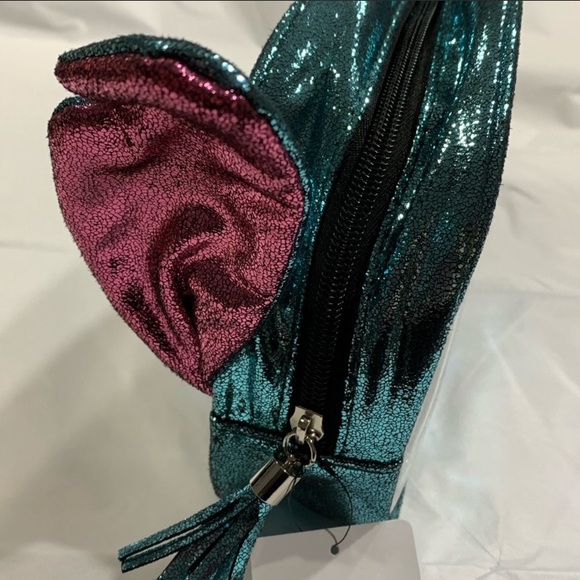 LOUNGEFLY DISNEY STITCH 2 PC. MAKEUP BAGS & FUNKO Pop! STITCH Metallic KEYCHAIN! - Picture 4 of 8